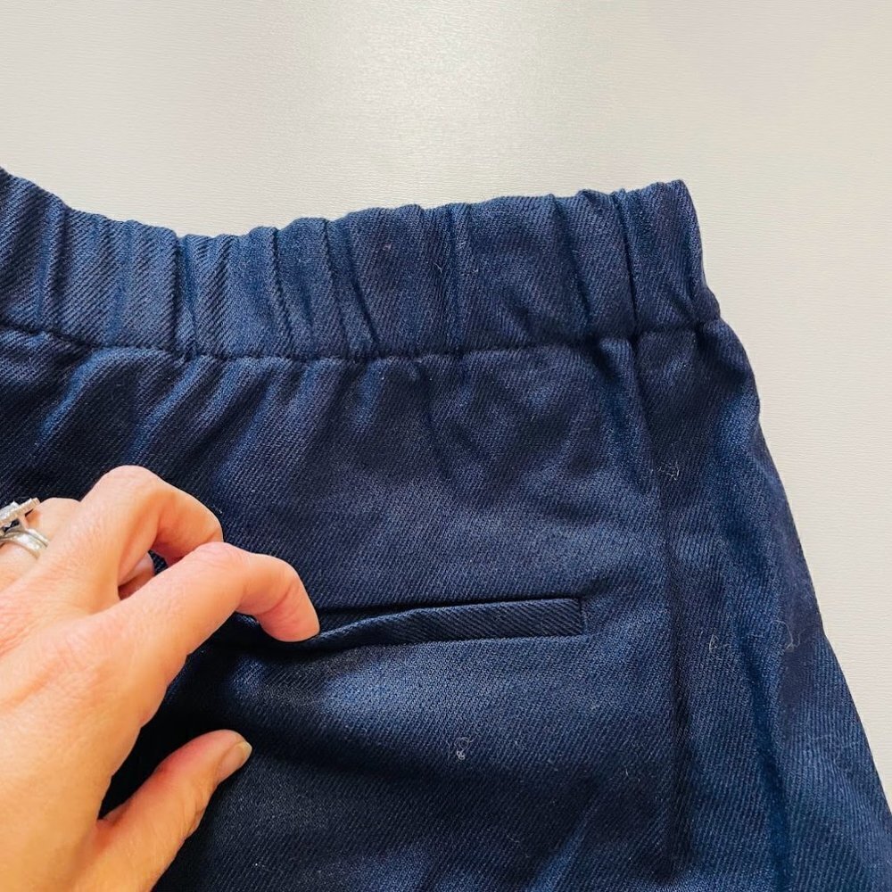 NWT J. Crew TALL LONG Easy Pant Trouser Linen Navy Blue Elastic Waist Preppy 12 - Picture 7 of 12
